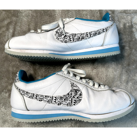 Nike Cortez '72 ‘N7’ White Leather Blue Athletic Sneakers Size 10 CJ1154-100 - Picture 2 of 9
